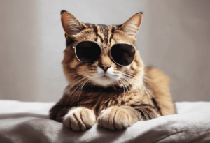 Cat with sunglasses, cute!